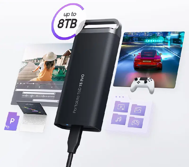 Samsung T5 EVO 8TB Portable SSD – Fast and Reliable Storage