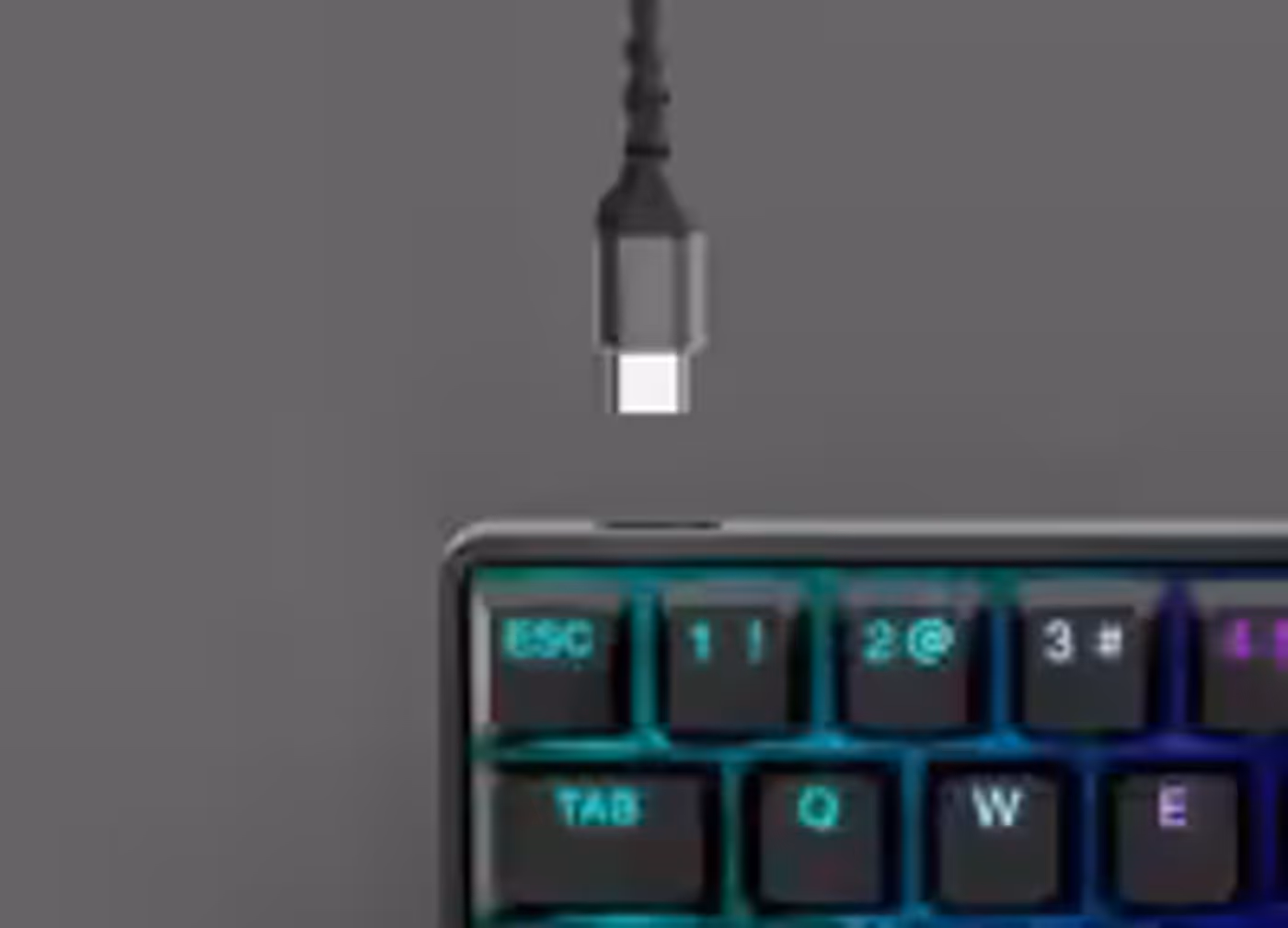 Detachable braided USB Type-C cable for the Apex 9 TKL