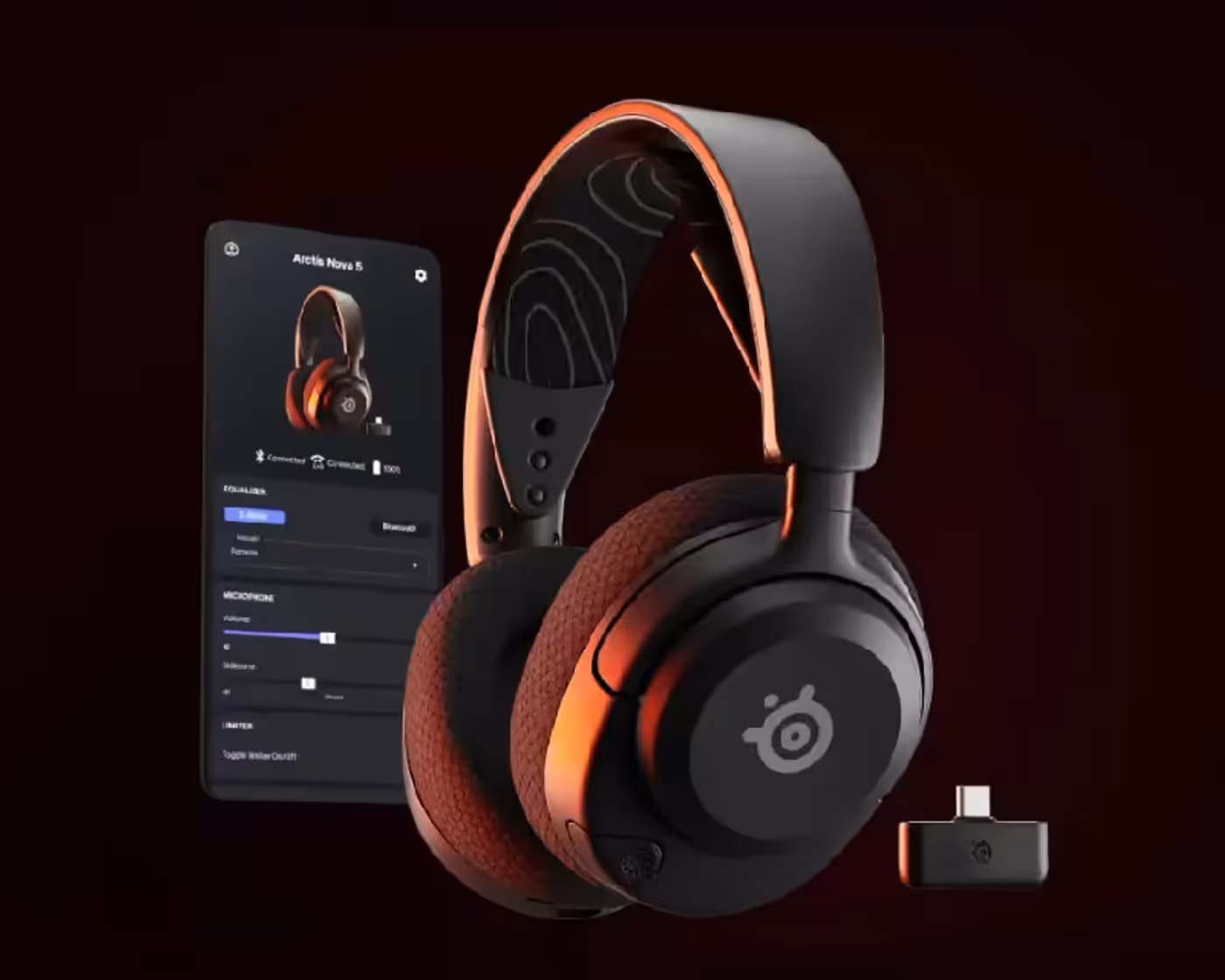 SteelSeries Arctis Nova 5 Wireless Gaming Headset showcasing audio profile selection