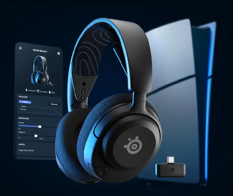 SteelSeries Arctis Nova 5P Wireless Gaming Headset — 60HR Battery