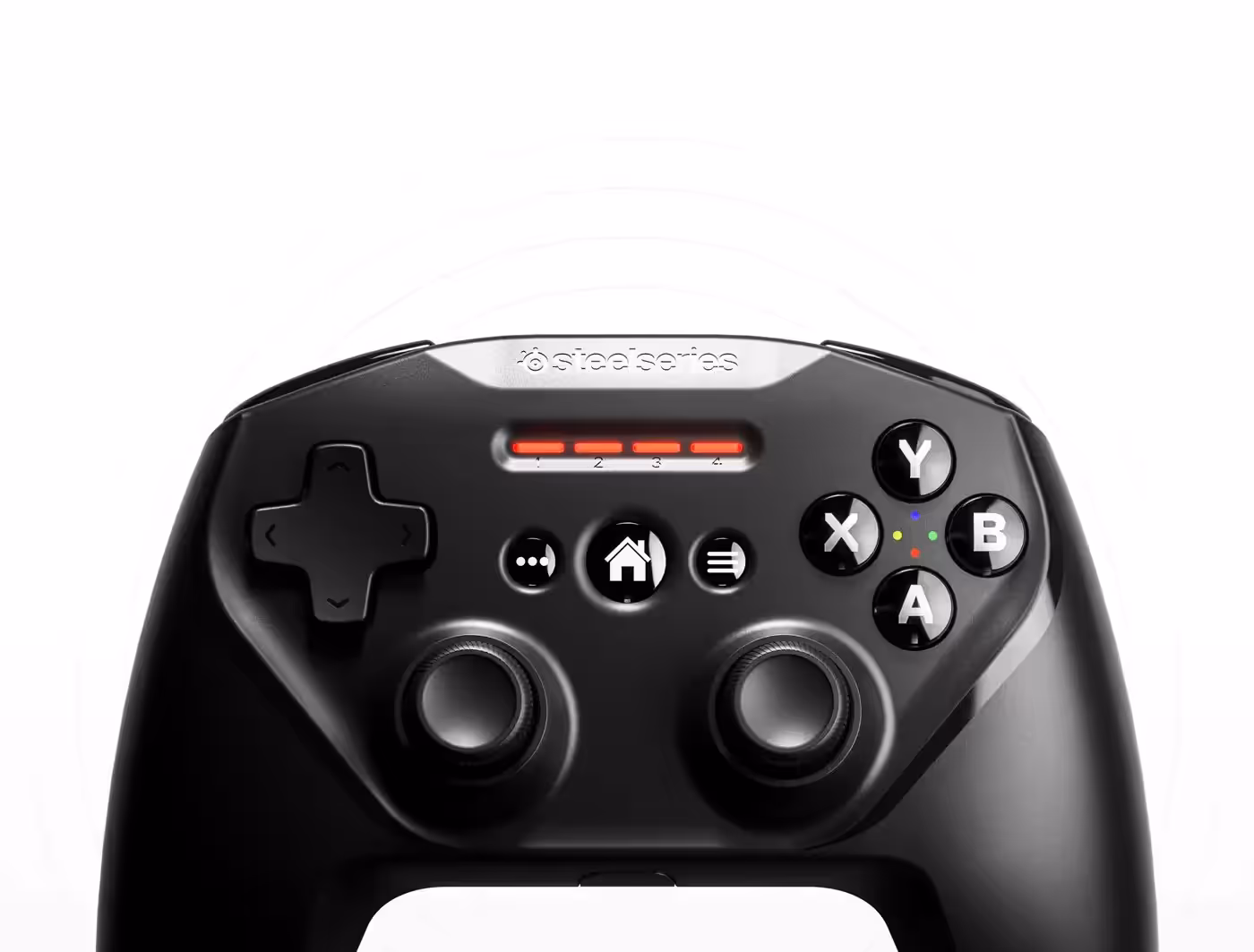 SteelSeries Nimbus+ controller held in both hands during play