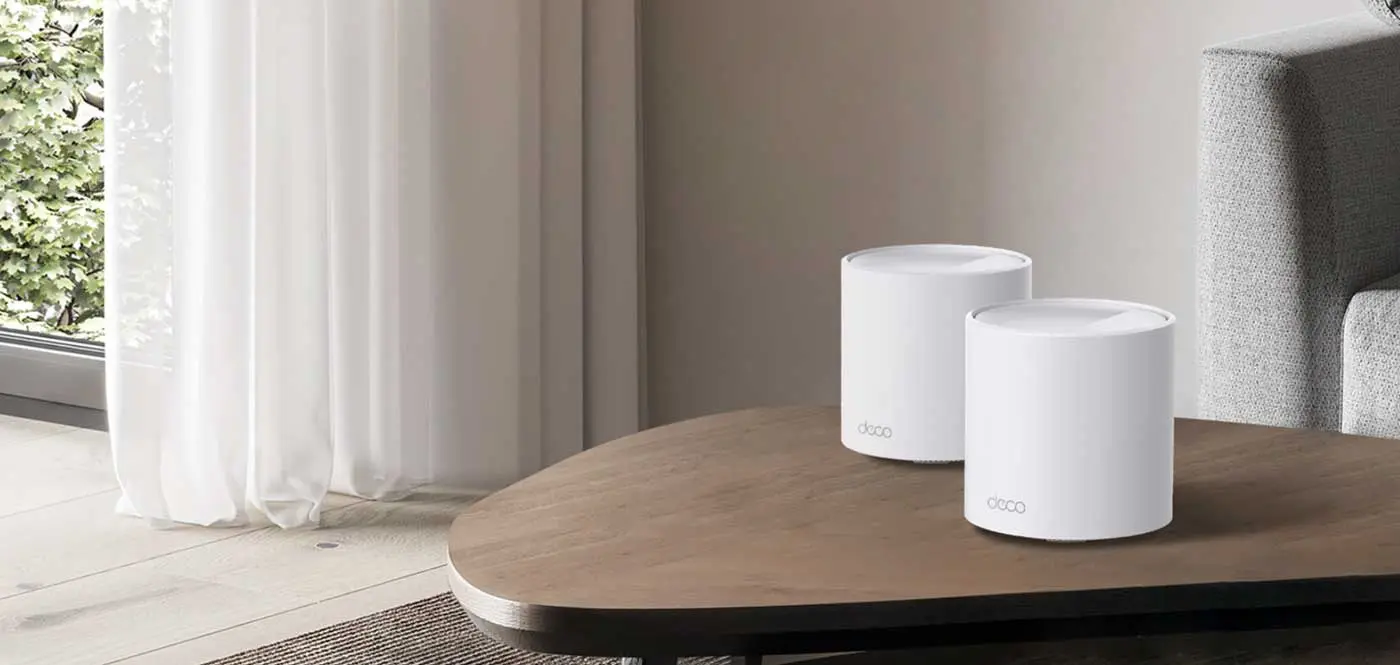 TP-Link Deco X10 AX1500 Whole Home Mesh Wi-Fi 6 System on a desk